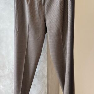 Women's  Brown Plaid Tuxedo Dress Pants
